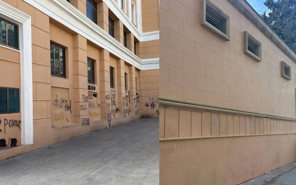Nizami Kino Mərkəzinin divarına qrafit çəkənlər saxlanıldı