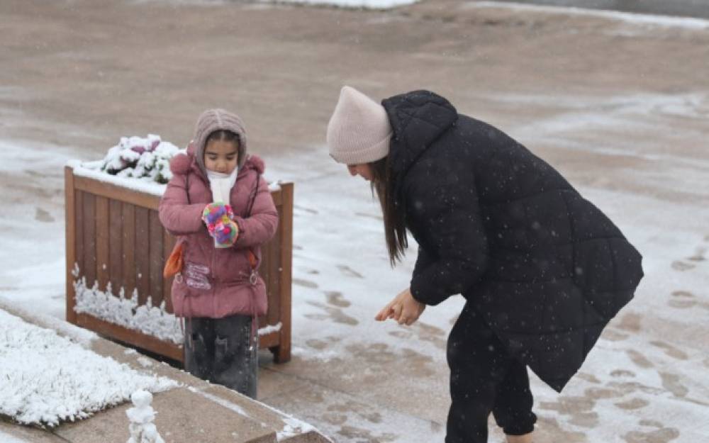 Xankəndiyə ilk qar yağdı - FOTOLAR