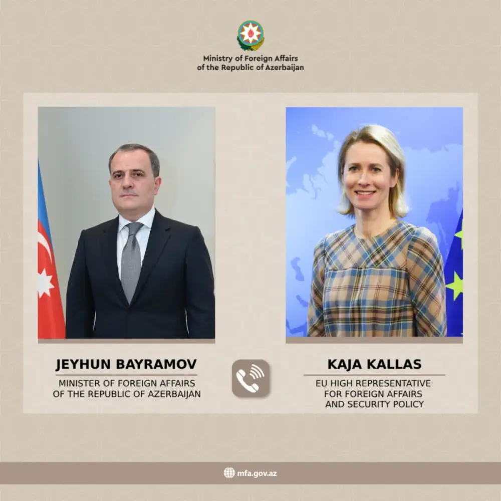 Ceyhun Bayramovla Kaya Kallas bölgədəki hərbi gərginliyi müzakirə edib