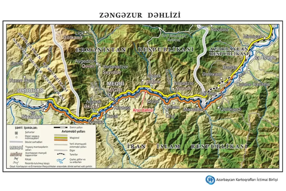 Zəngəzur dəhlizinin xəritəsi hazırlanıb